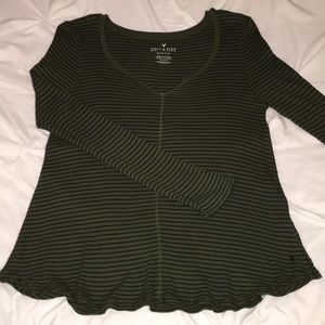 American Eagle Long Sleeve Soft & Sexy Waffle Knit